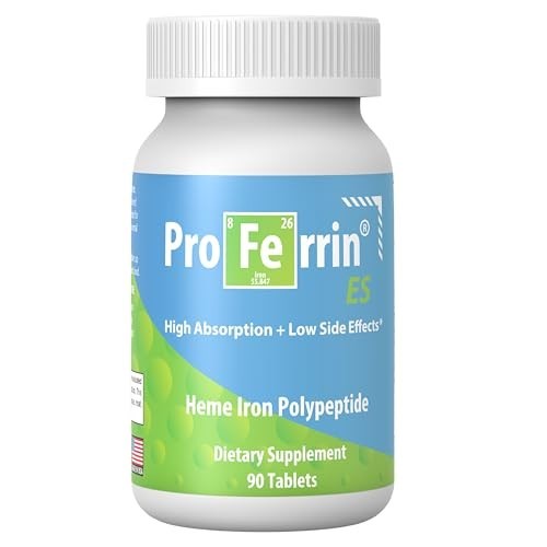 High Absorption Heme Iron Polypeptide 10.5mg – 90 Tablets, Gut-Friendly, USA Mad