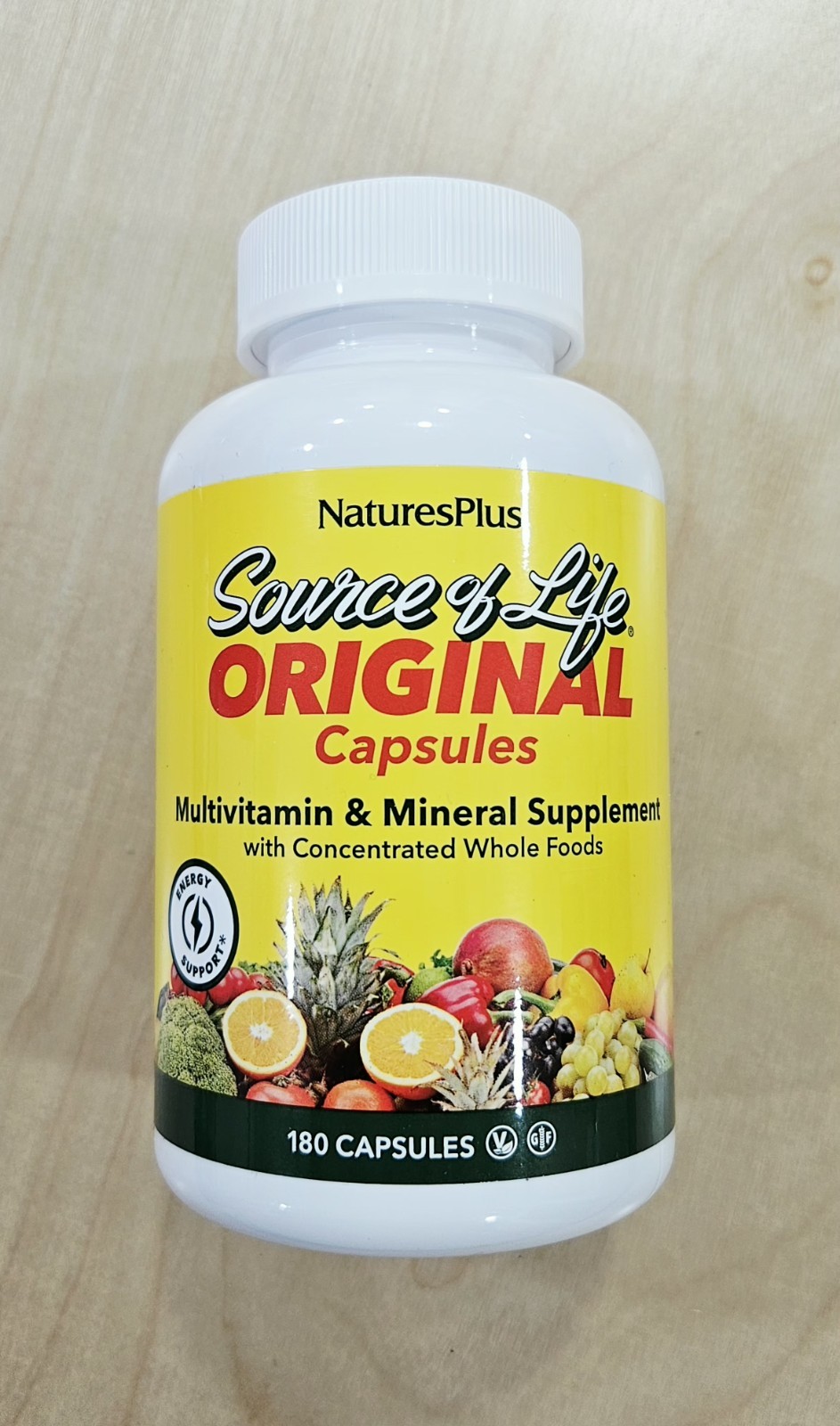 Natures Plus Source of Life – 180 Capsules – Multivitamin & Mineral – Exp 05/28
