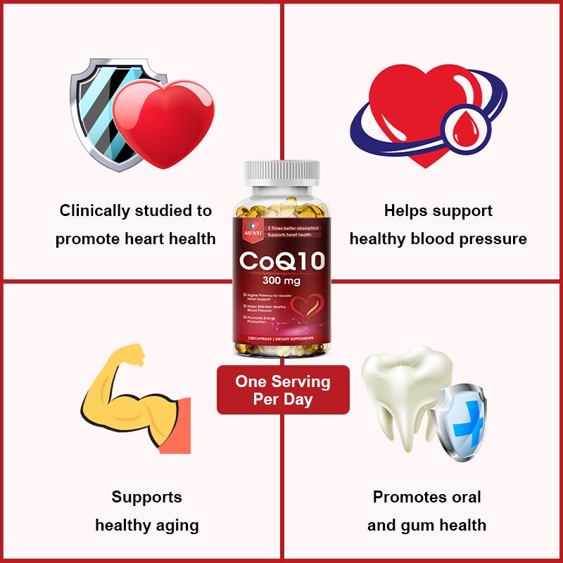 CoQ10 Coenzyme Q10 300mg Heart Support NON GMO Antioxidant Supplement 240 Caps