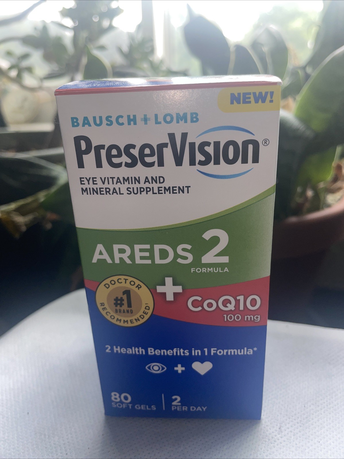 Bausch + Lomb PreserVision Areds 2 + CoQ10, 100mg – 80 Softgels Exp 12-2025