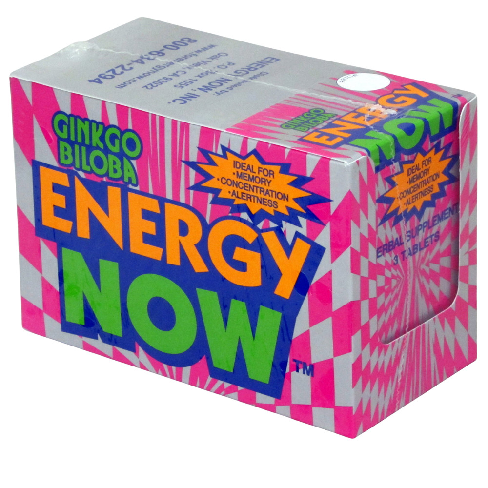 Ginkgo Biloba Energy Now 3 Tablets 24 Packet Display Box