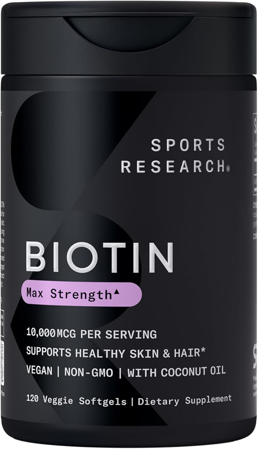 ® Biotin 10,000Mcg with Organic Coconut Oil – Biotin (Vitamin B7) for Healthy…