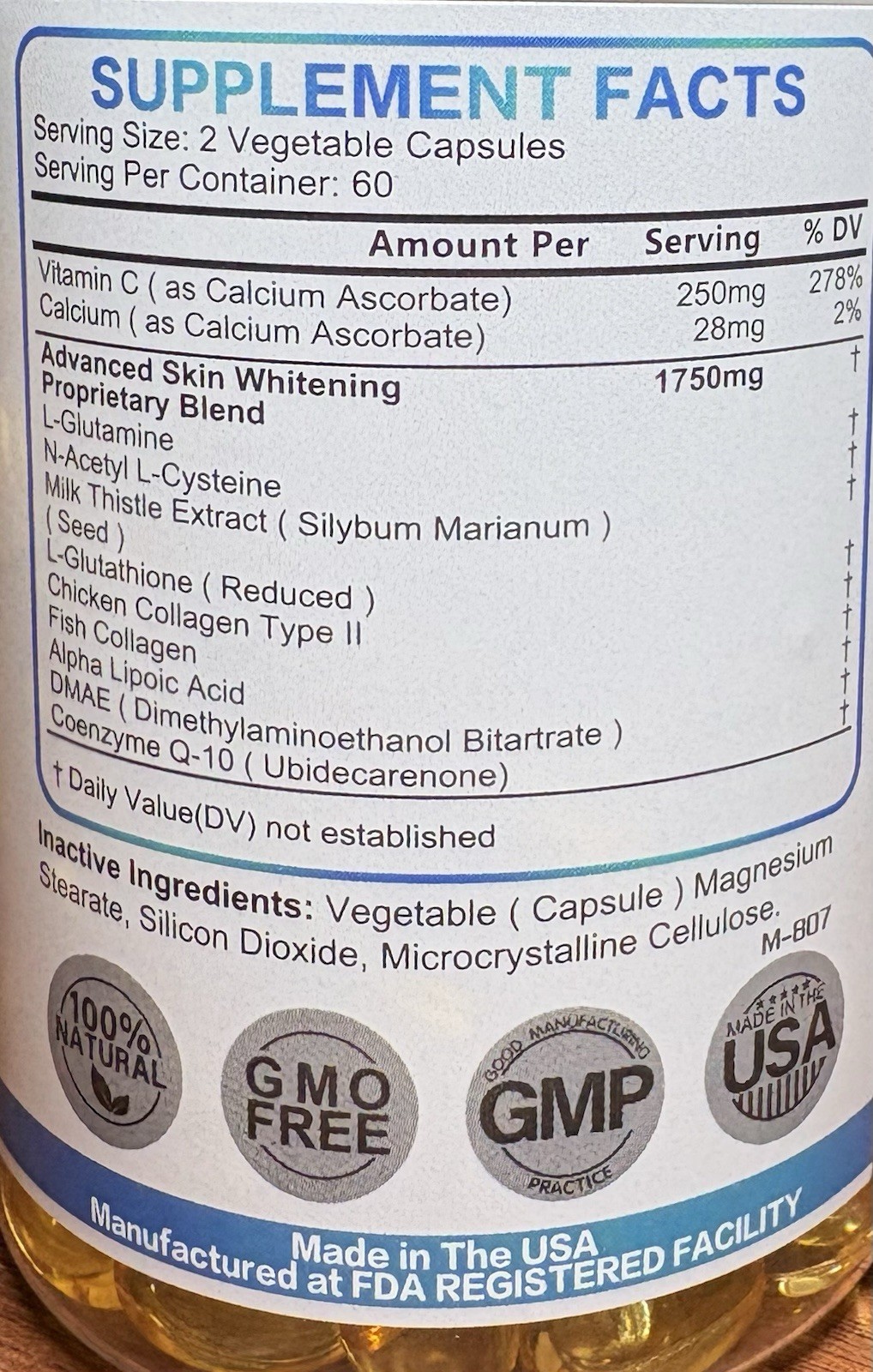 NAC Glutathione Collagen Capsules Skin Rejuvenate Anti-Aging Whitening 120 Caps