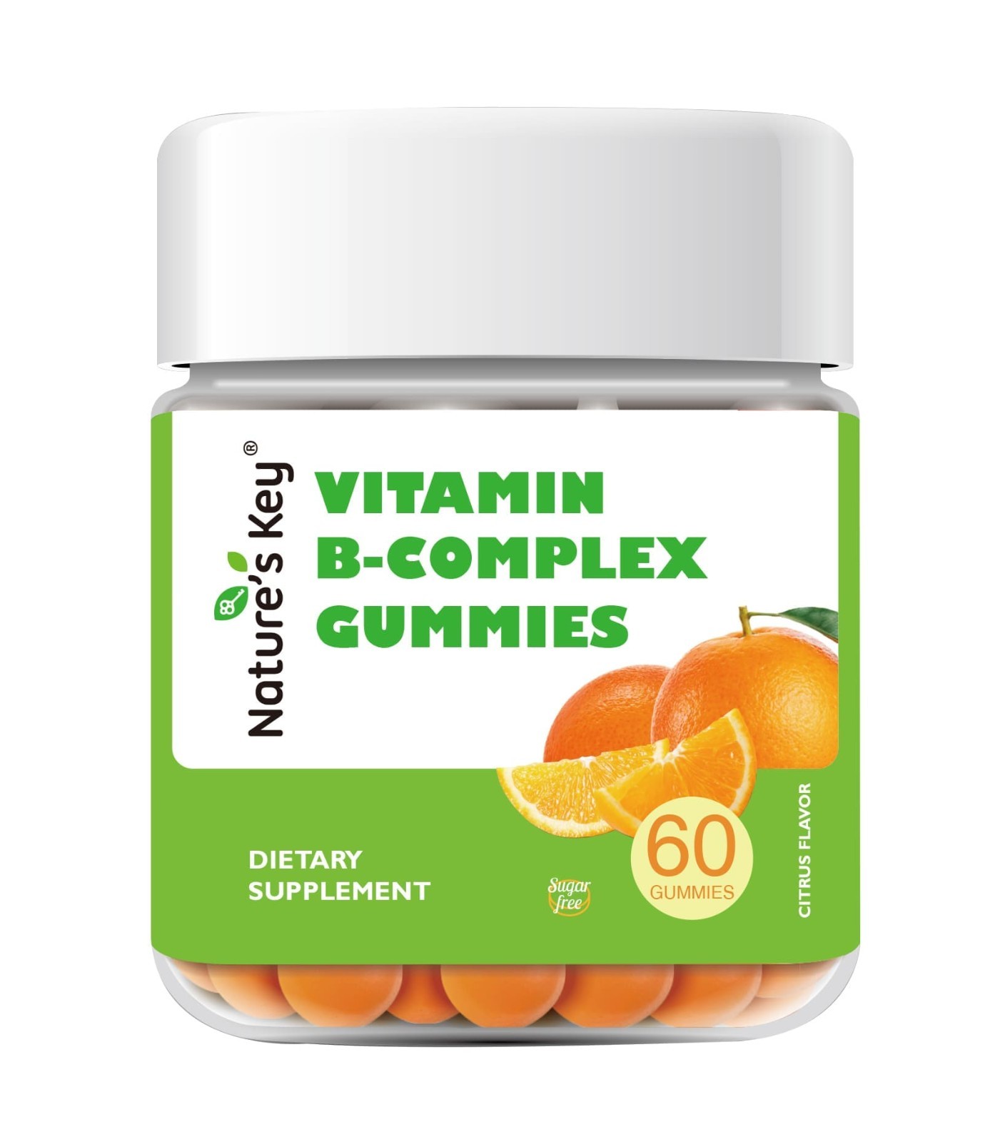 Nature’s Key Vitamin B-Complex Gummies Sugar Free 60 Count