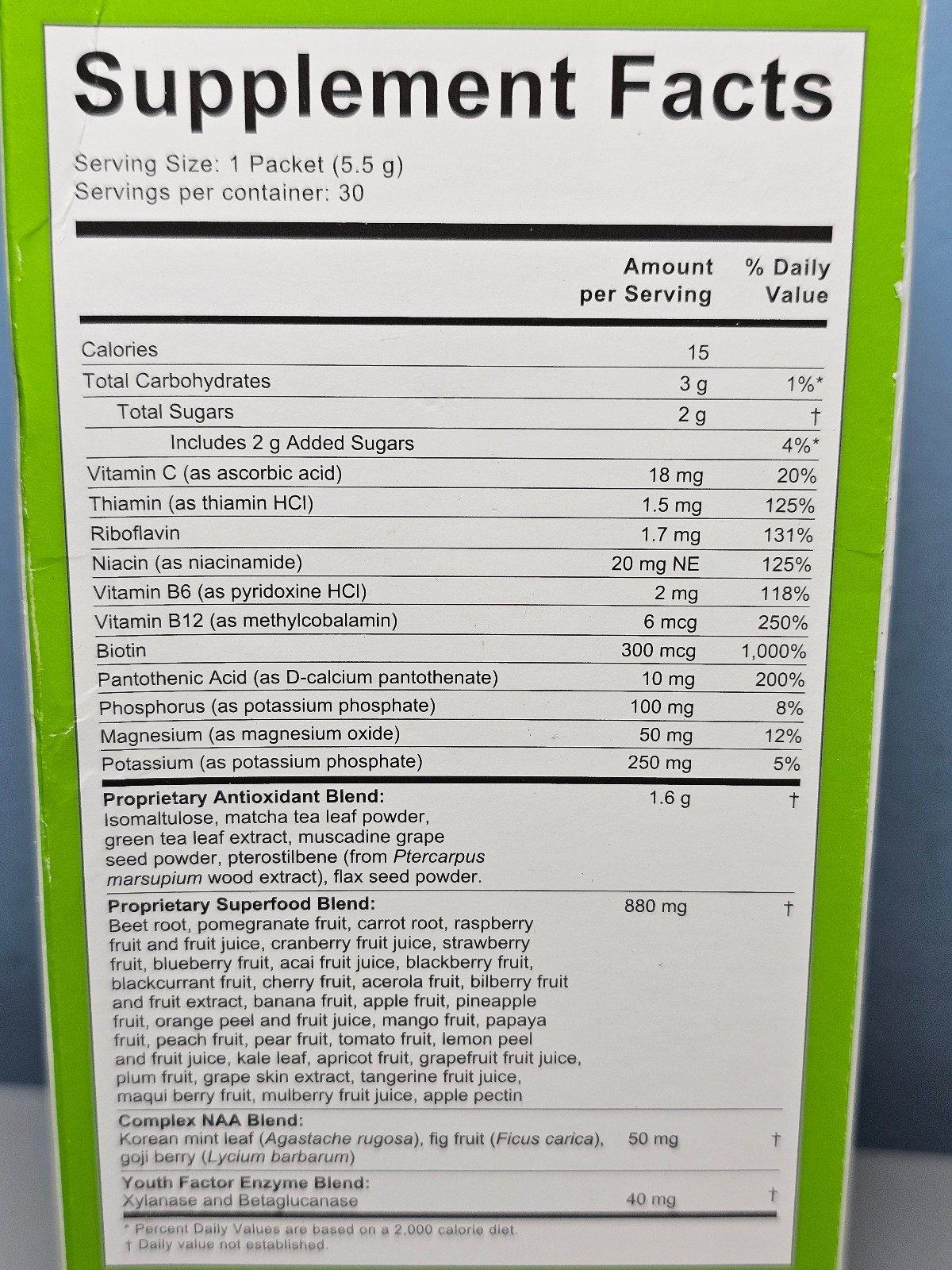 Neora Youth Factor -Antioxidant Boost Powder -30 Packets Exp 1/28 -New! Sealed!
