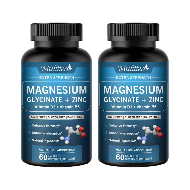 Magnesium Glycinate 500mg High Absorption,Improved Sleep,Stress&Anxiety Relief