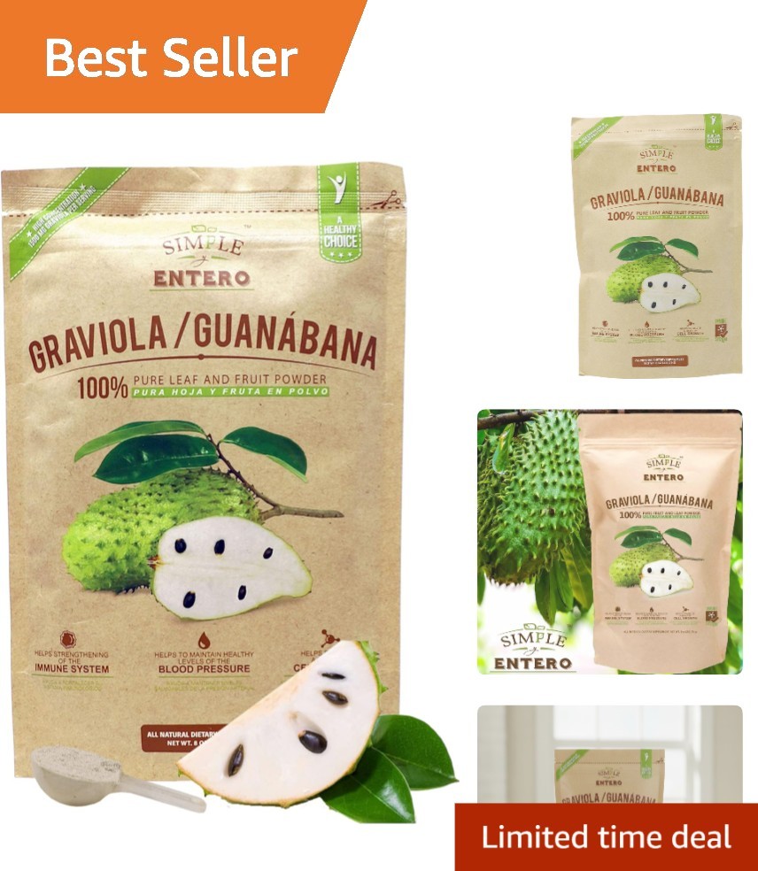 100% Pure Graviola Powder, Organic Soursop Supplement 8 oz for Digestive Health