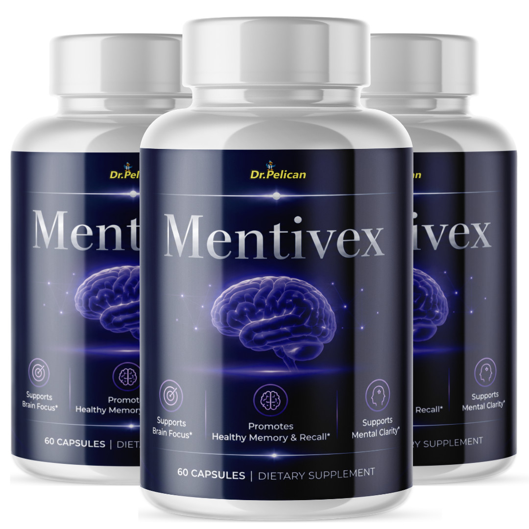 Mentivex- Brain Support- 3 Bottles- 180 Capsules