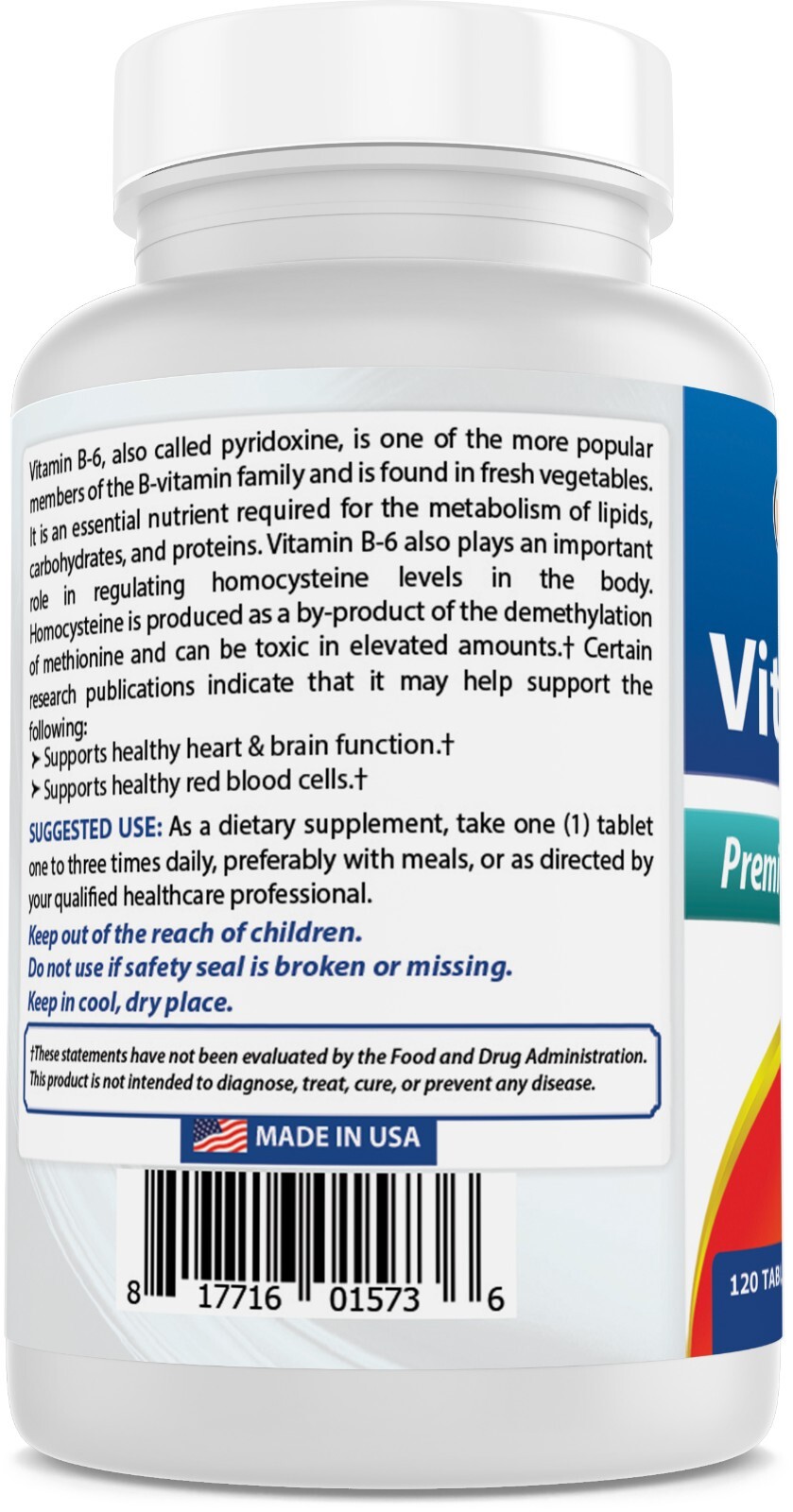 Best Naturals Vitamin B6 25mg 120 Tablets
