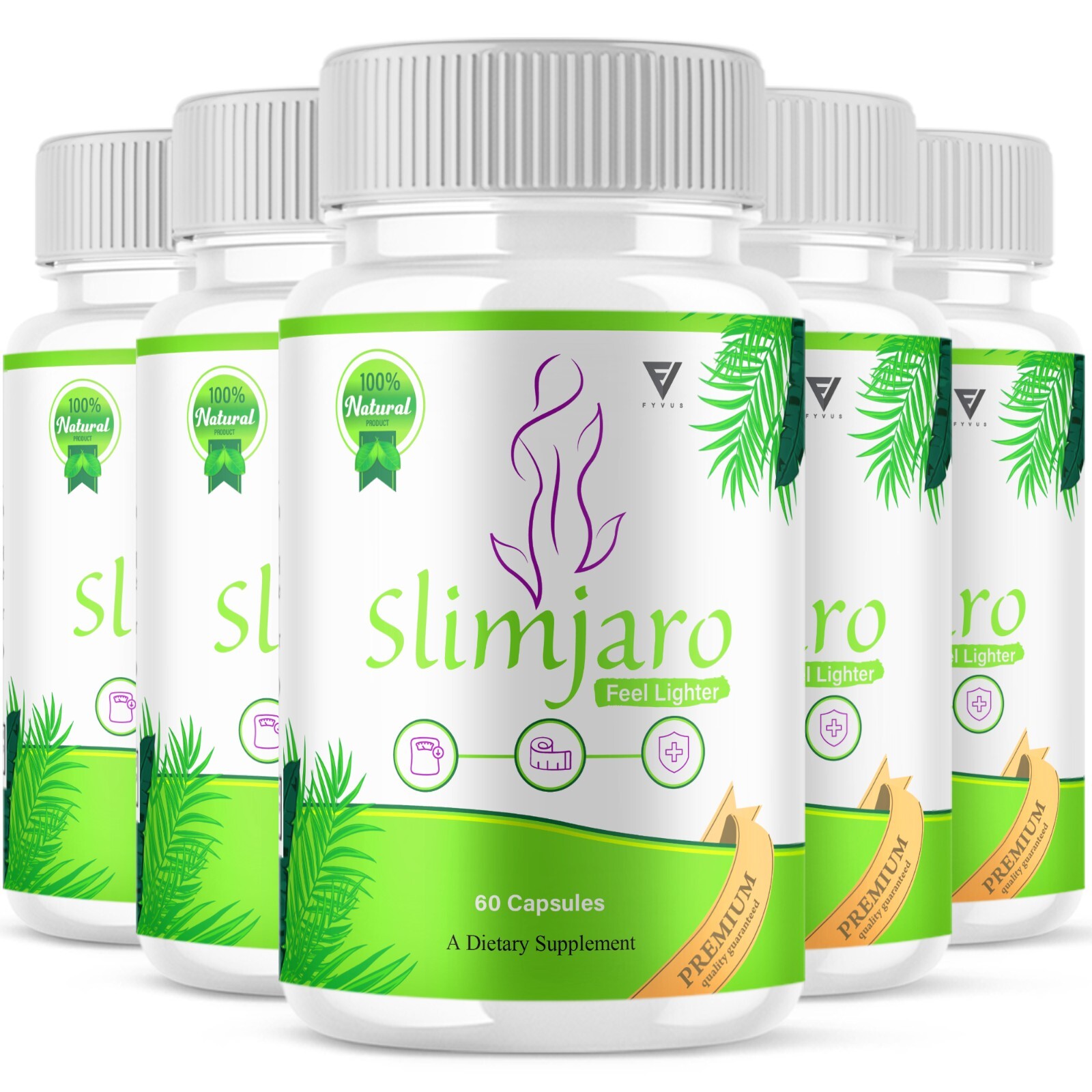 (5 Pack) SlimJaro Health Capsules, SlimJaro Advanced Wellness (300 Capsules)