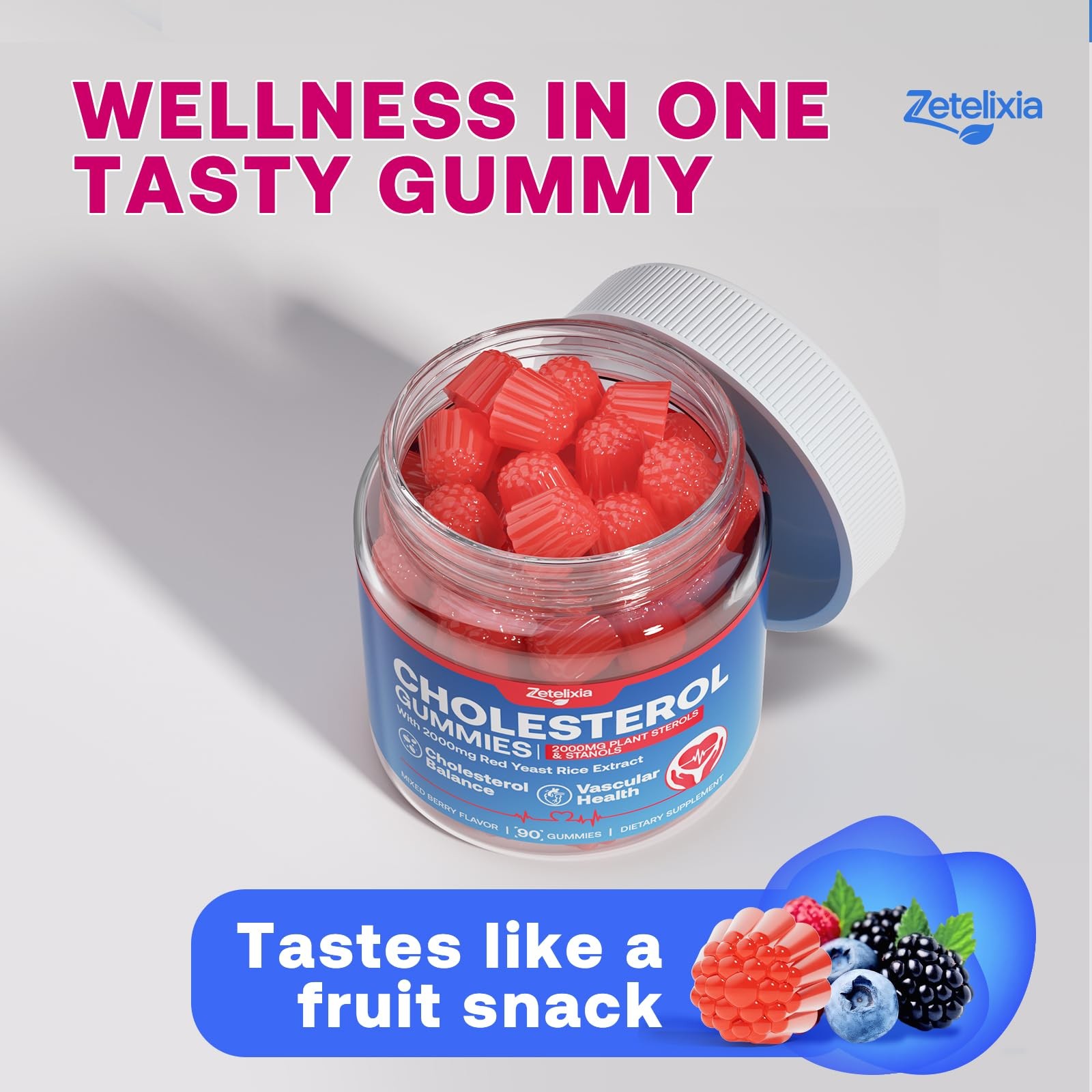 Cholesterol Gummies, Cholesterol Supplements with 2000mg Plant Sterols & Stanols
