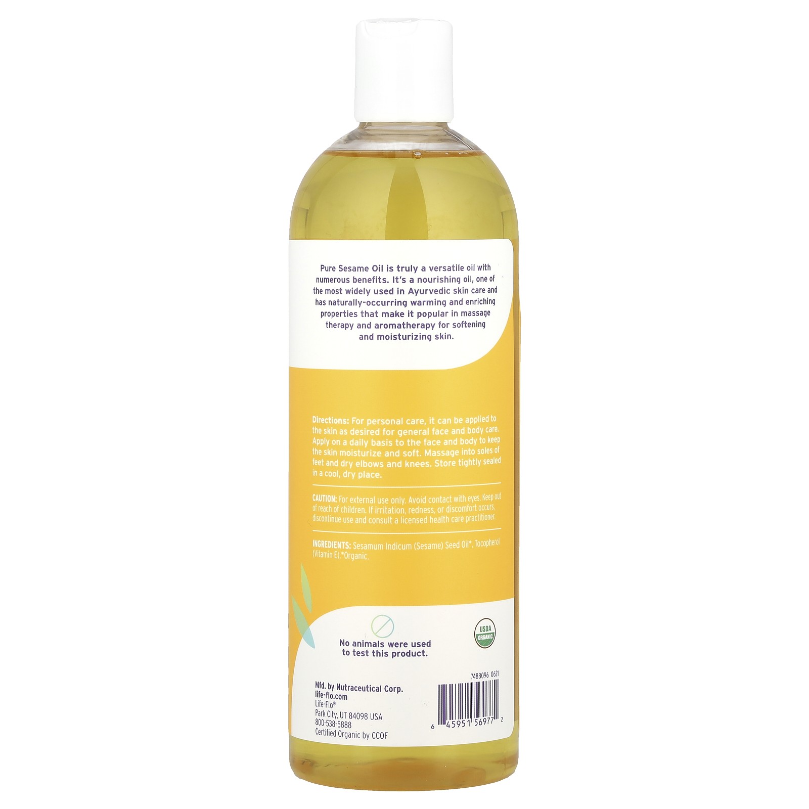 Life Flo Health Pure Sesame Oil Skin Care 16 fl oz 473 ml Not Tested on Animals,