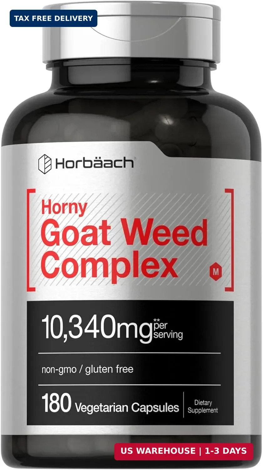 Horny Goat Weed Complex | 180 Capsules | Vegetarian, Non-GMO, and Glute