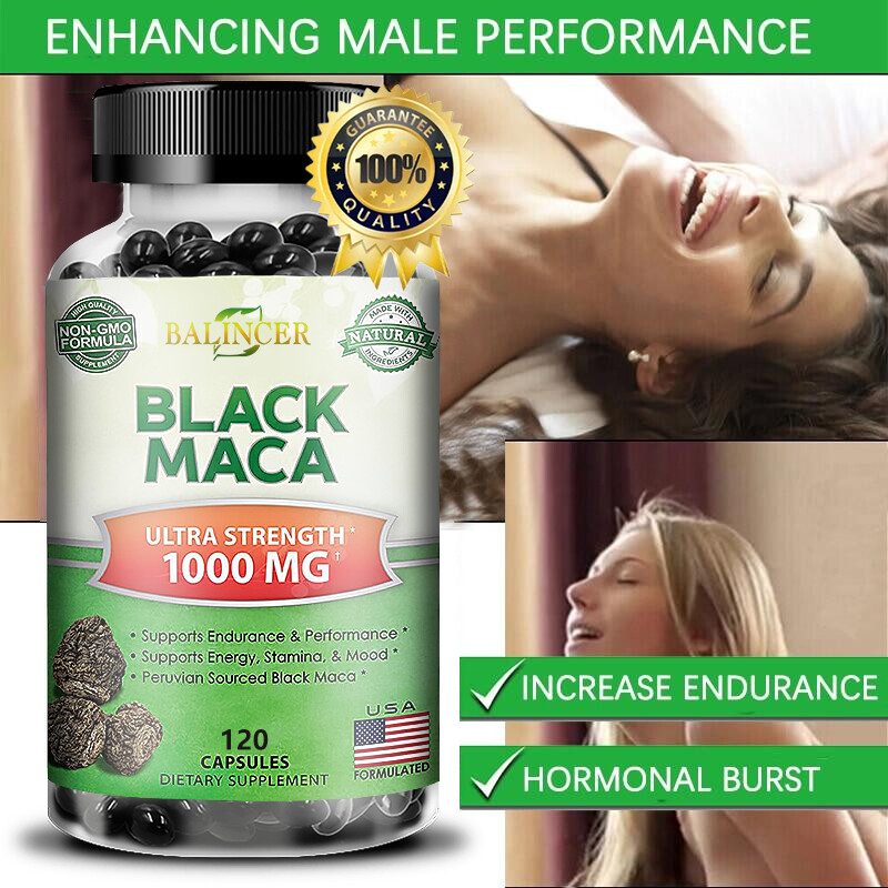 Black Maca 1000mg Capsules – Super Powerful Sexual Health Performance Booster