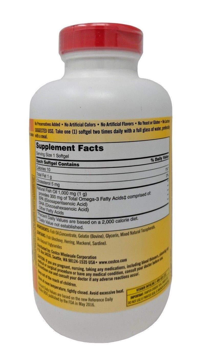 Kirkland Signature Fish Oil Concentrate with Omega-3 Fatty Acids, 400 Softgels,