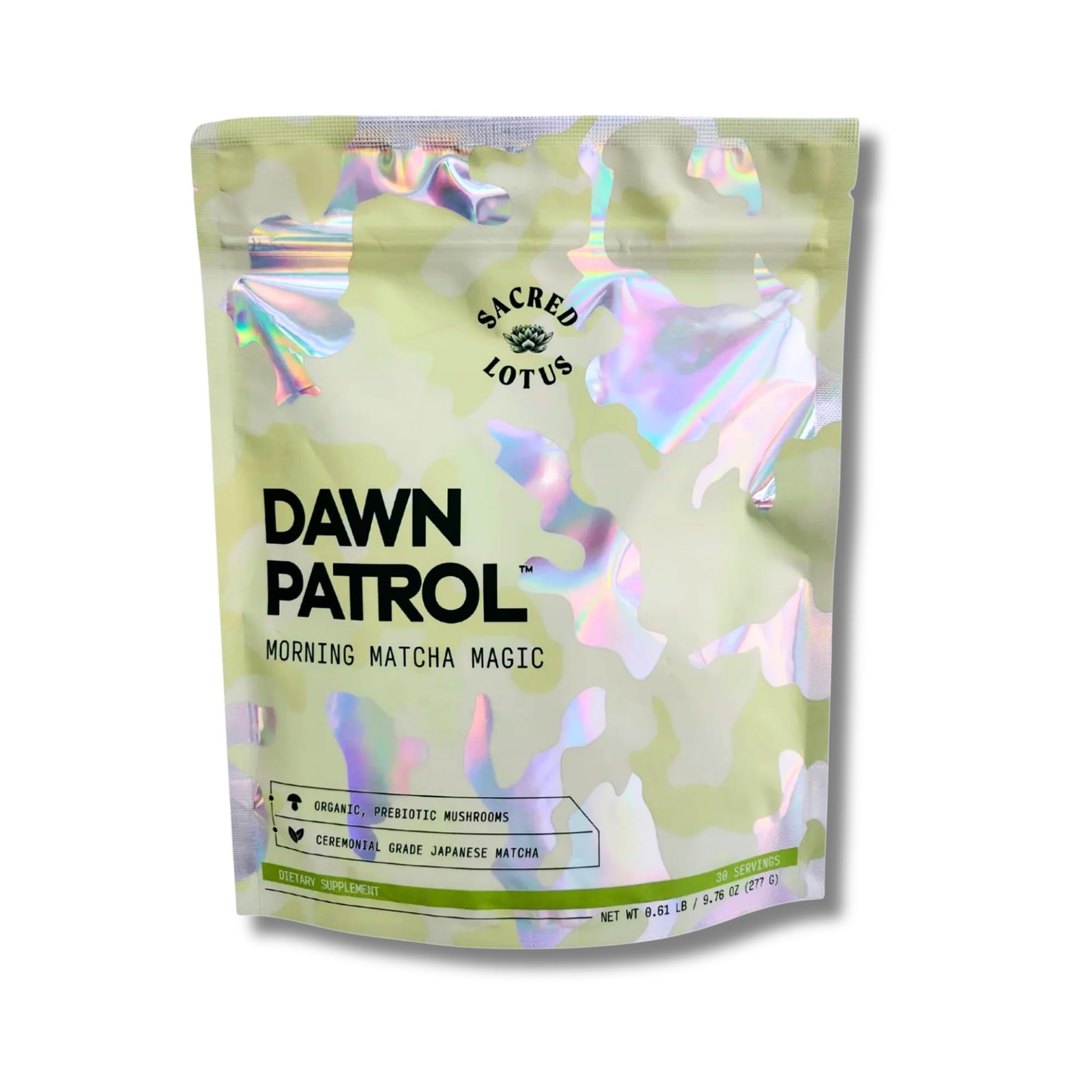 Sacred Lotus Dawn Patrol Morning Mushroom Matcha Magic Powder Bag Organic
