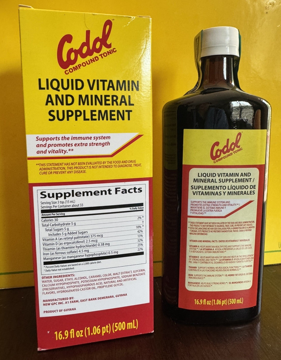 Codol Liquid Dietary Supplement 16.9 Fl oz– Builds Resistance & Boosts Strength