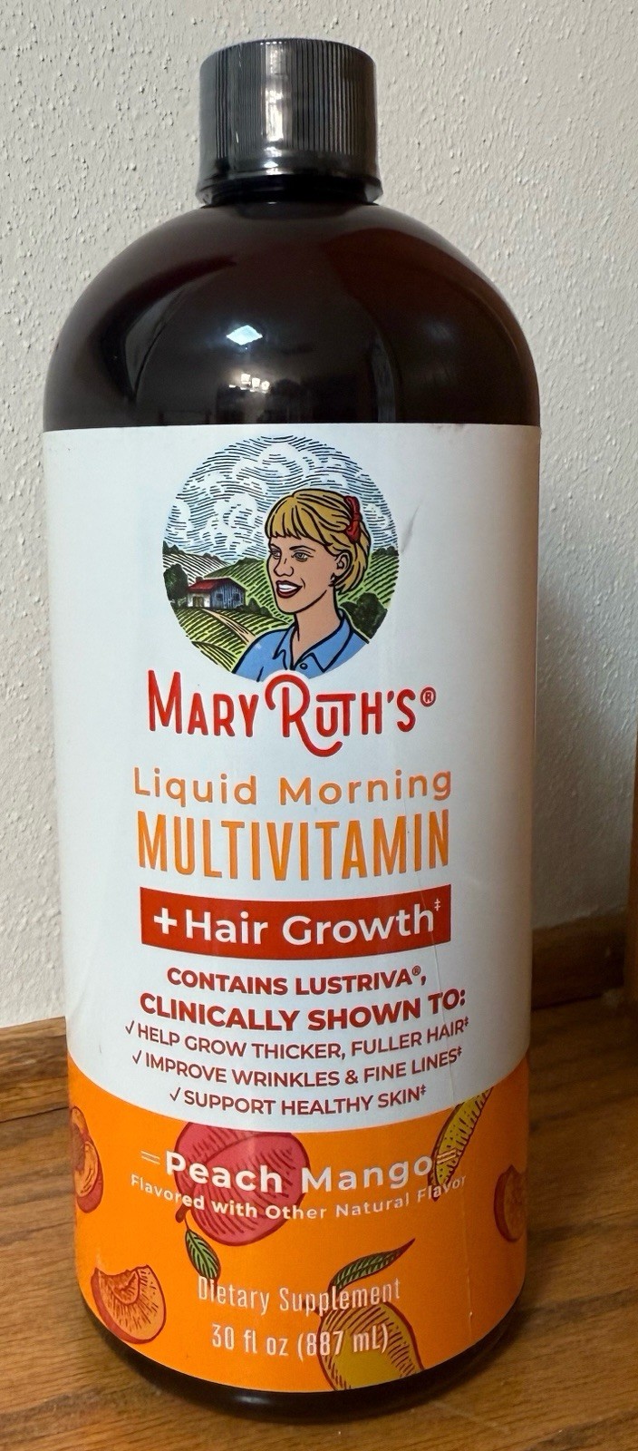 Liquid Morning Multivitamin + Hair Growth Peach Mango 30 fl oz (887 ml) New 5/26