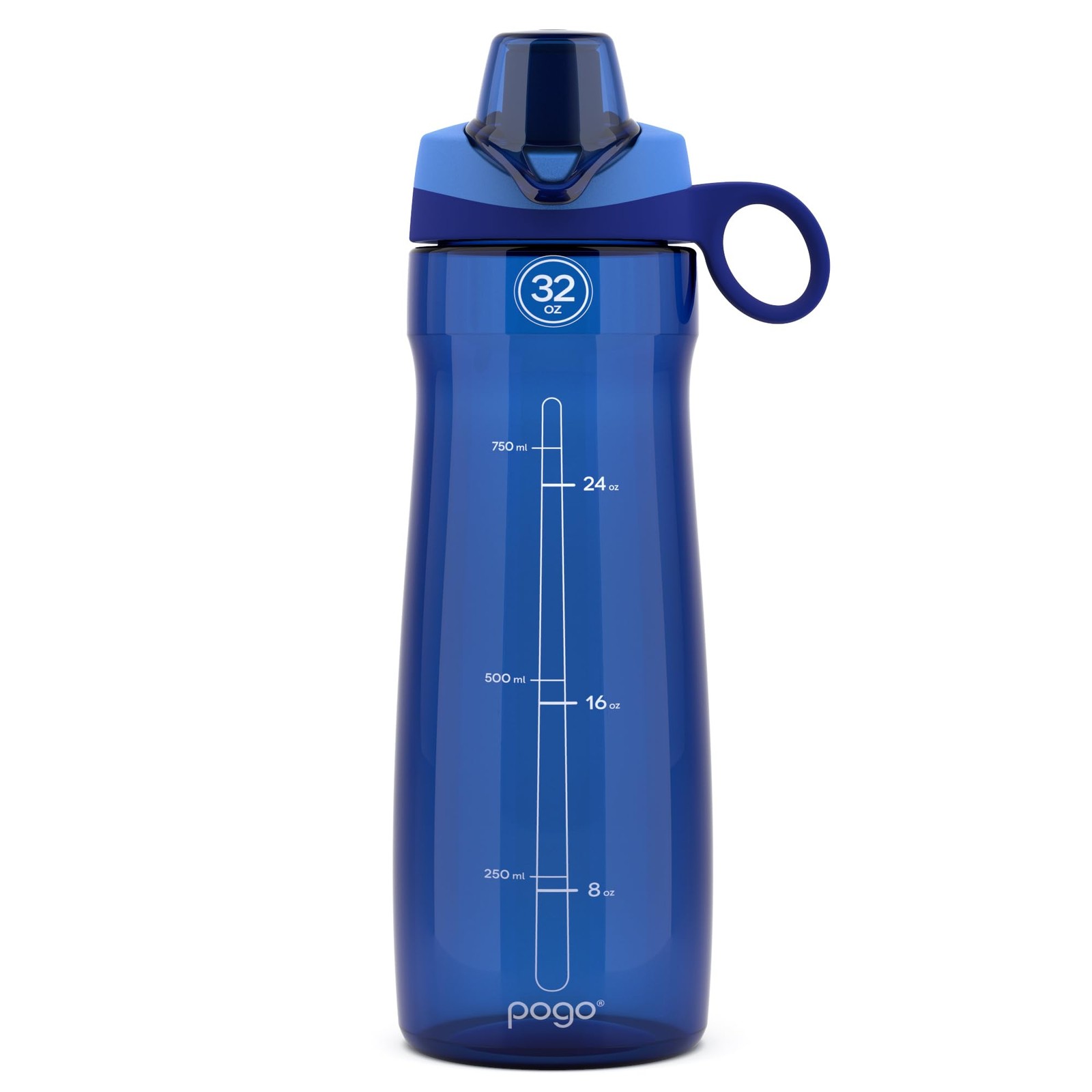 Pogo BPA-Free Tritan Plastic Water Bottle with Chug Lid, 32 32 Ounces, Blue