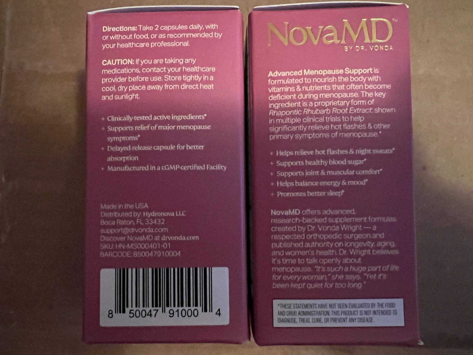 NovaMD Advanced Menopause Support 2 Pack, 120 Time-Release Capsules Exp 05/2026
