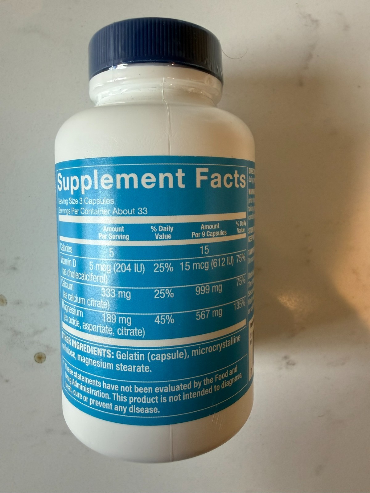NEW Lot of 3x Vitamin Shoppe Calcium Citrate Magnesium Vit D 100 Cap Mineral
