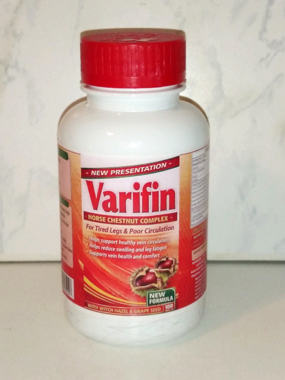 VARIFIN Castaño De Indias Para Varices Mejora Circulacion, Reduce Dolor 100 Tabs