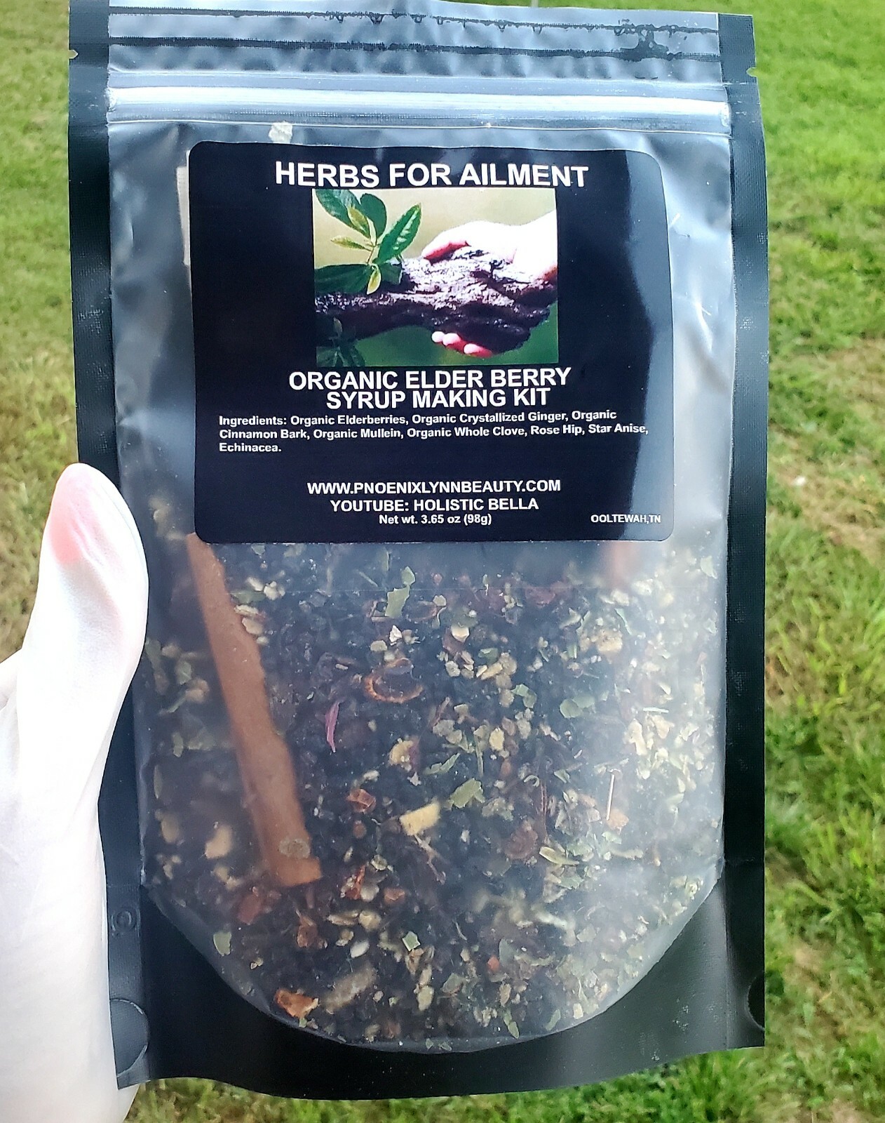 Elderberry Syrup Kit – Makes 32oz – Organic Ingredients – Comes with Brewing Bag