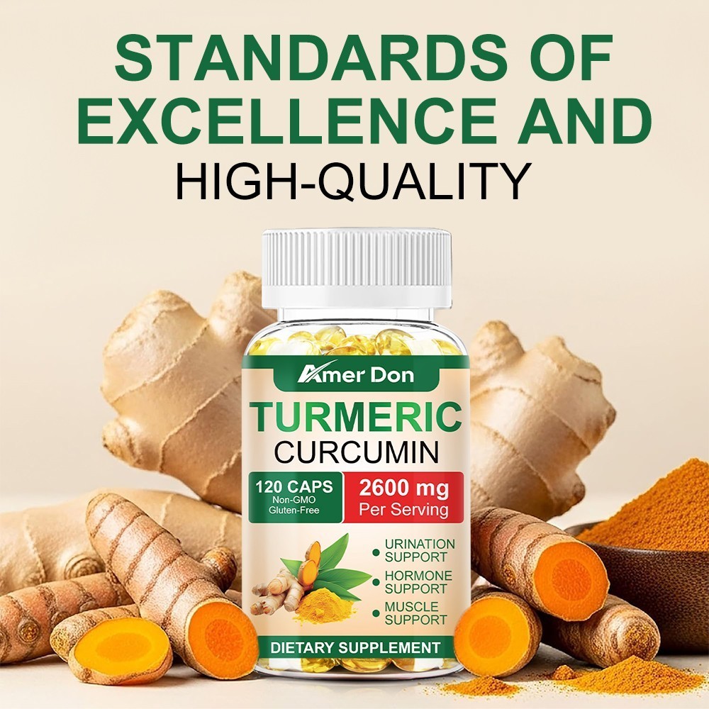 Turmeric Curcumin Highest Potency 95% 2600mg with BioPerine Black Pepper Extract