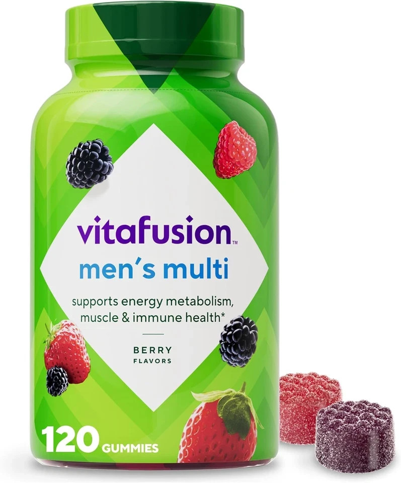 Vitafusion Adult Gummy Vitamin Supplement for Men, Berry Flavored, A, C, D, E, B