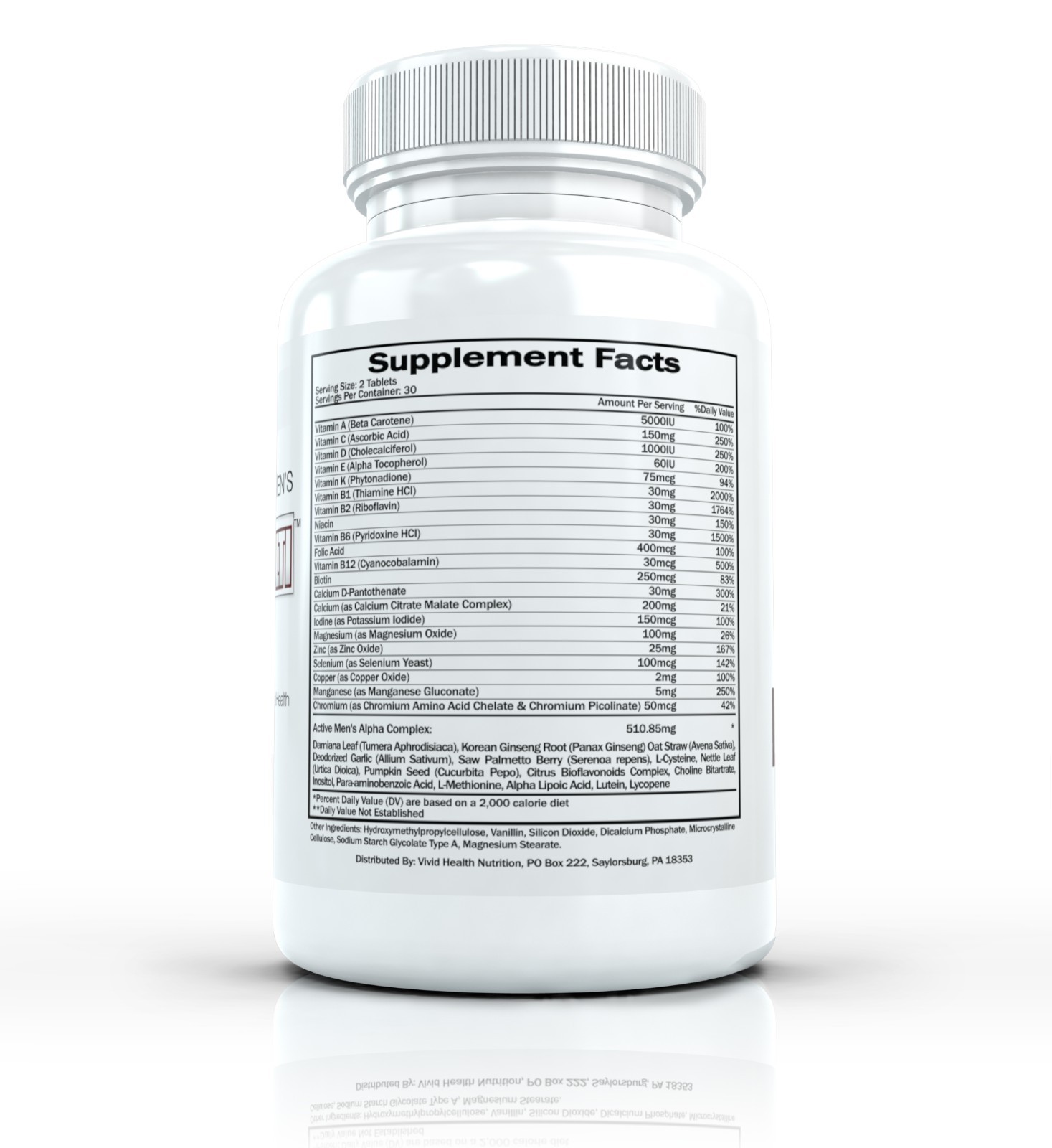 Active Men’s ALPHA MULTI Daily Multivitamin for Men | High Potency Formula, 60ct