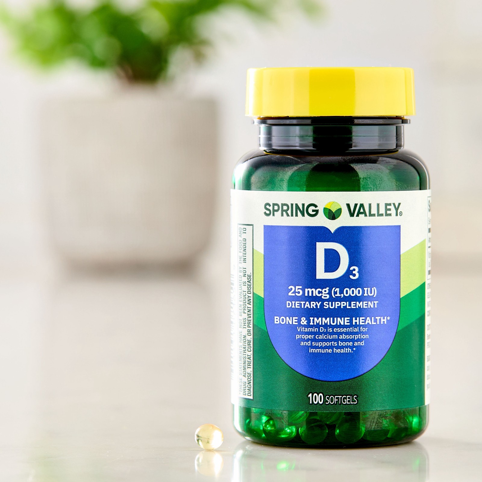 Vitamin D3 1000 IU Softgels, 100 Count