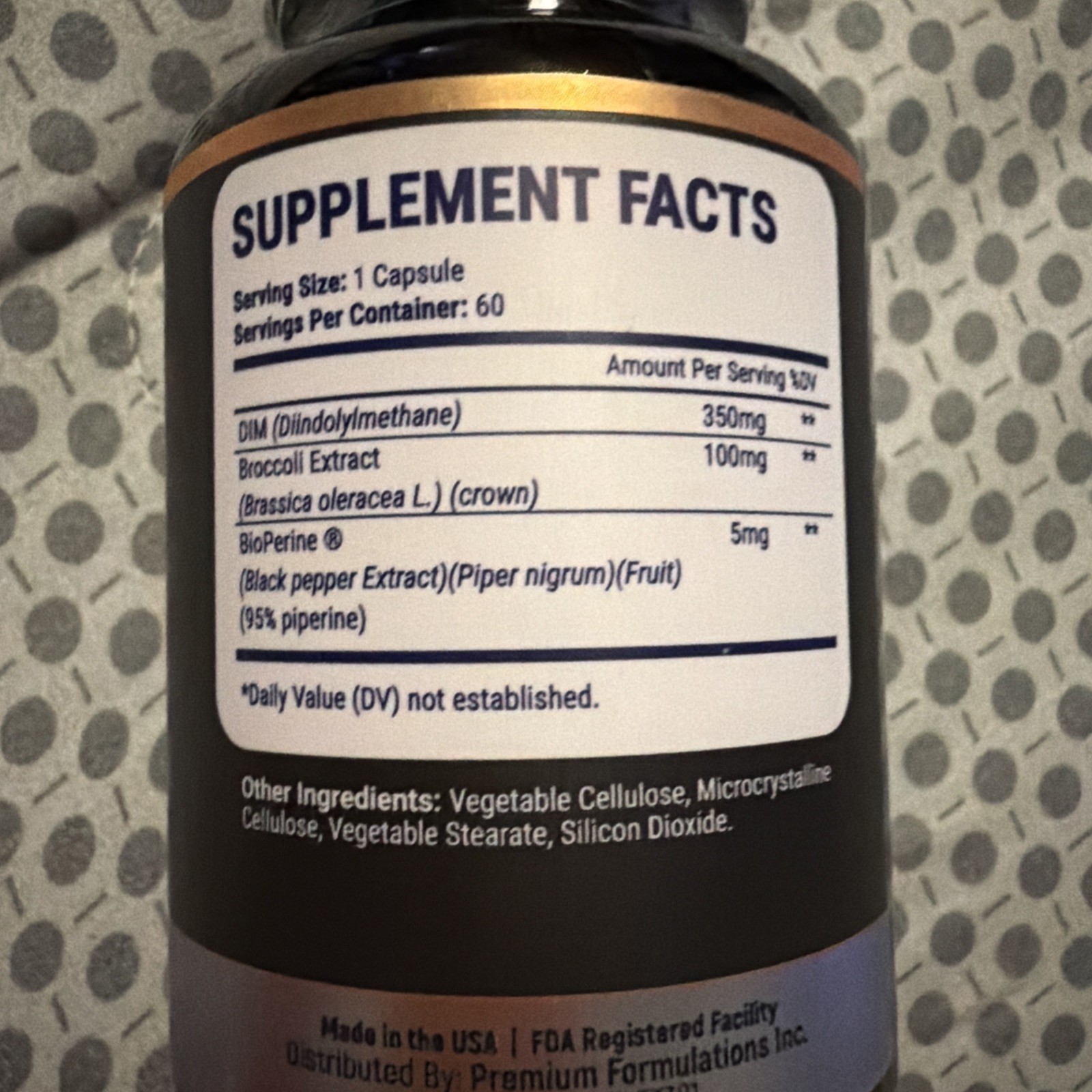 Phytochoice DIM (Diindolylmethane) 350mg w/ Bioperine & Brocolli Extract 60 Days
