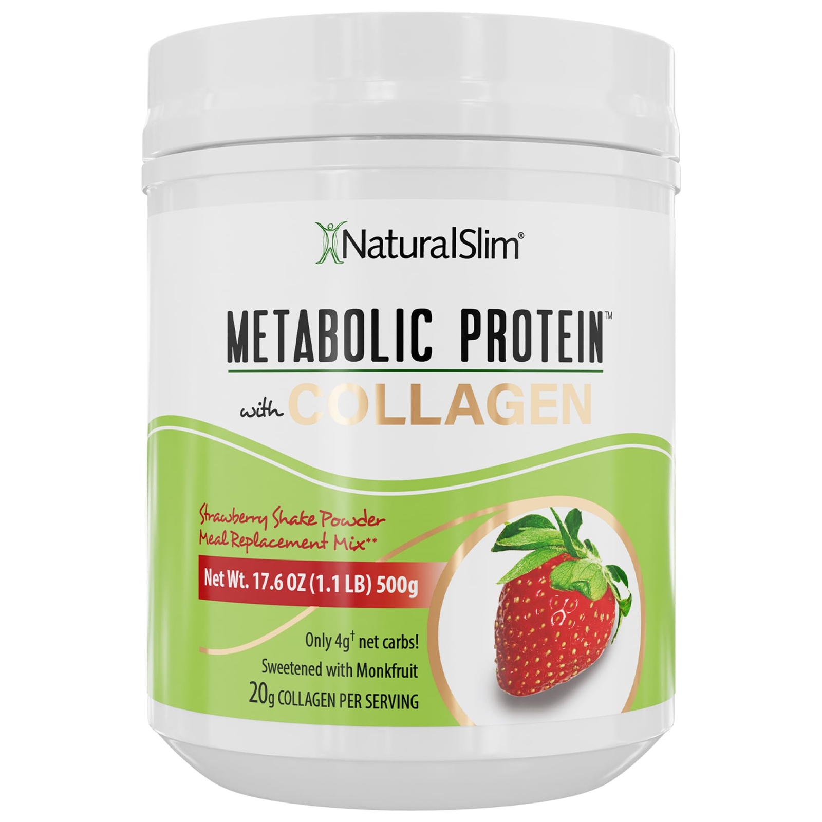 NaturalSlim Metabolic Protein Shake Powder with Collagen – Meal Replacement