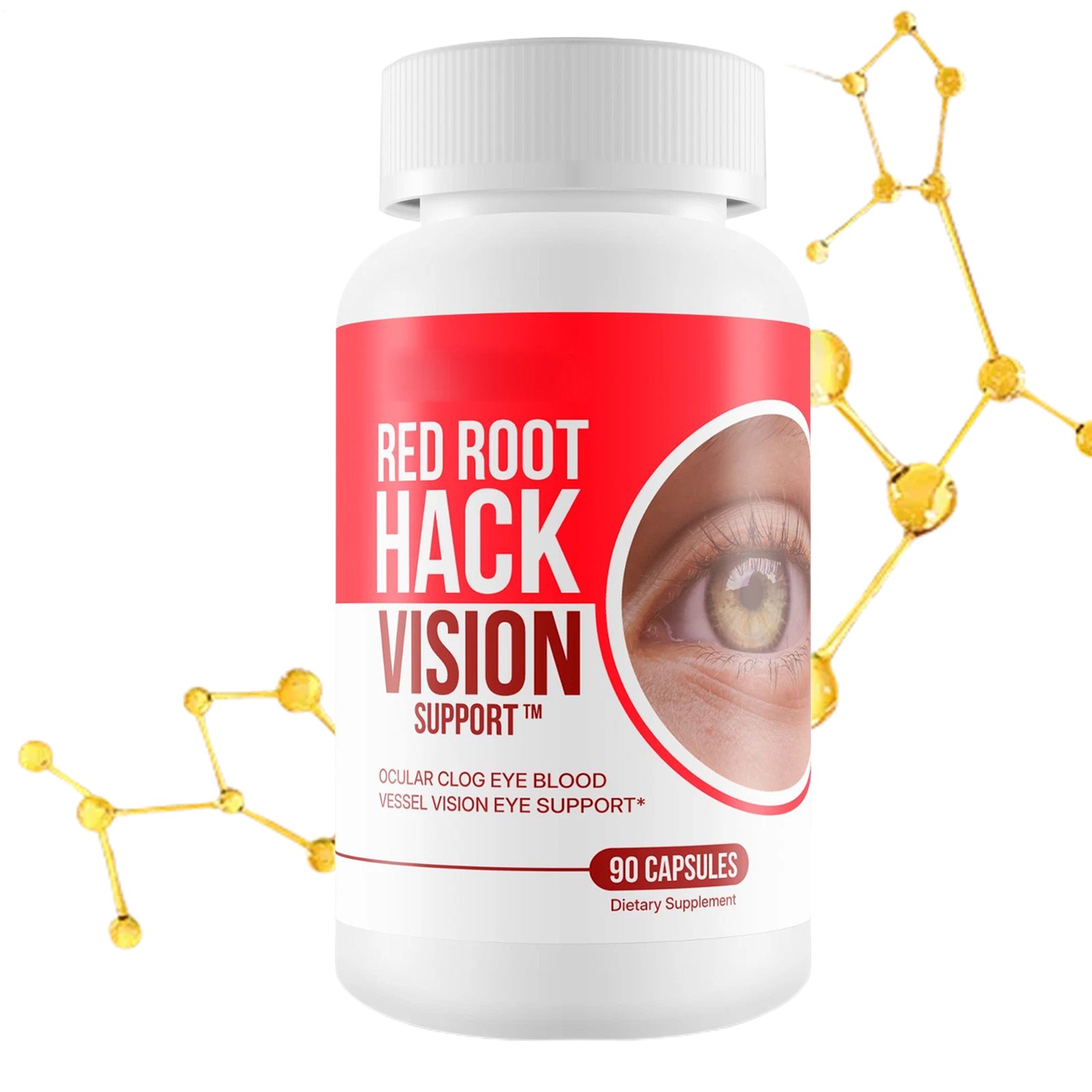 90 Count Portable Red Root Herbal Tablets for Daily Eye Antioxidant Wellness