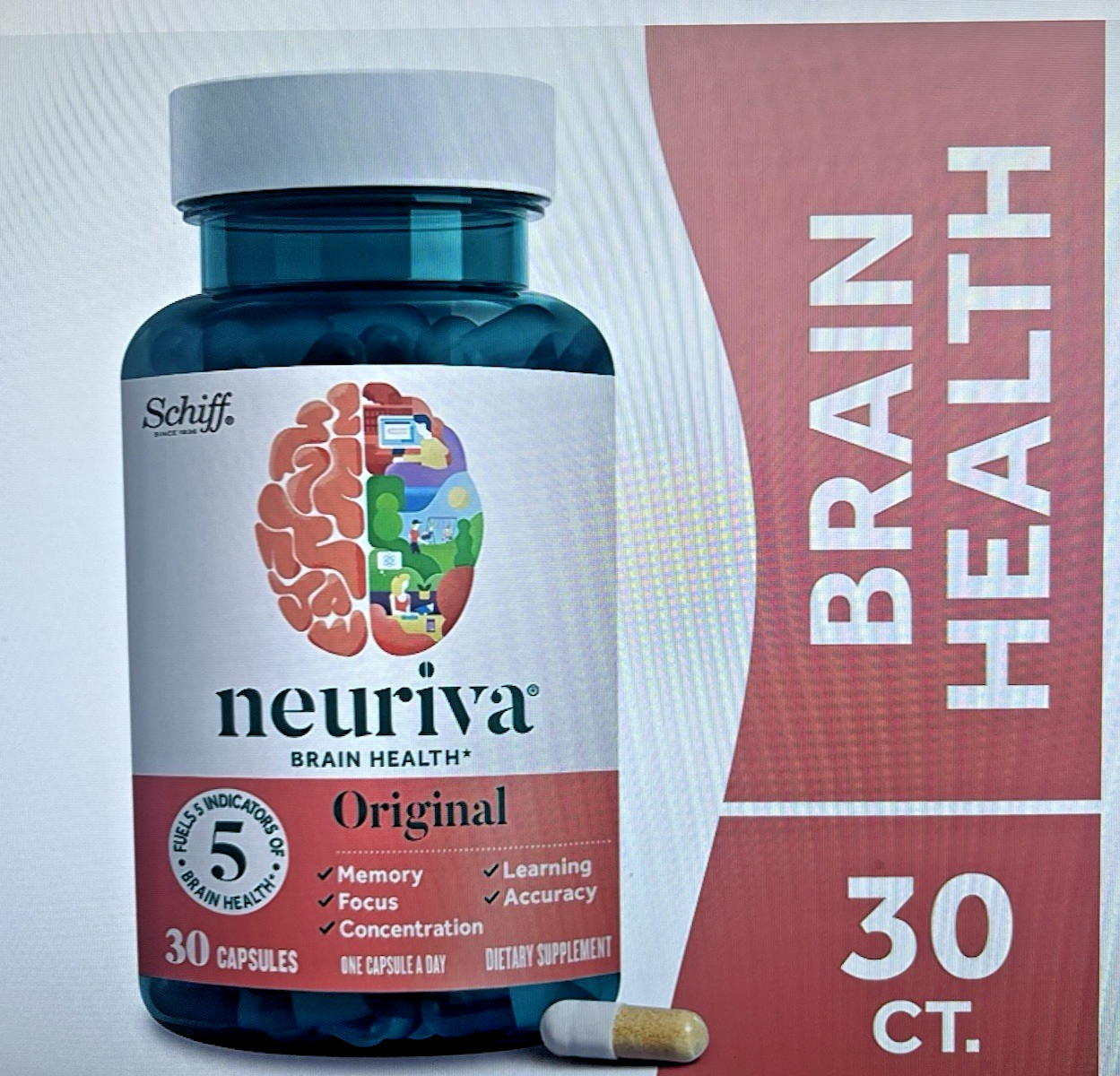 Lot of 4 New Neuriva Brain Health Original 30 Ct – 120 Total Exp 12/26 AUTHENTIC