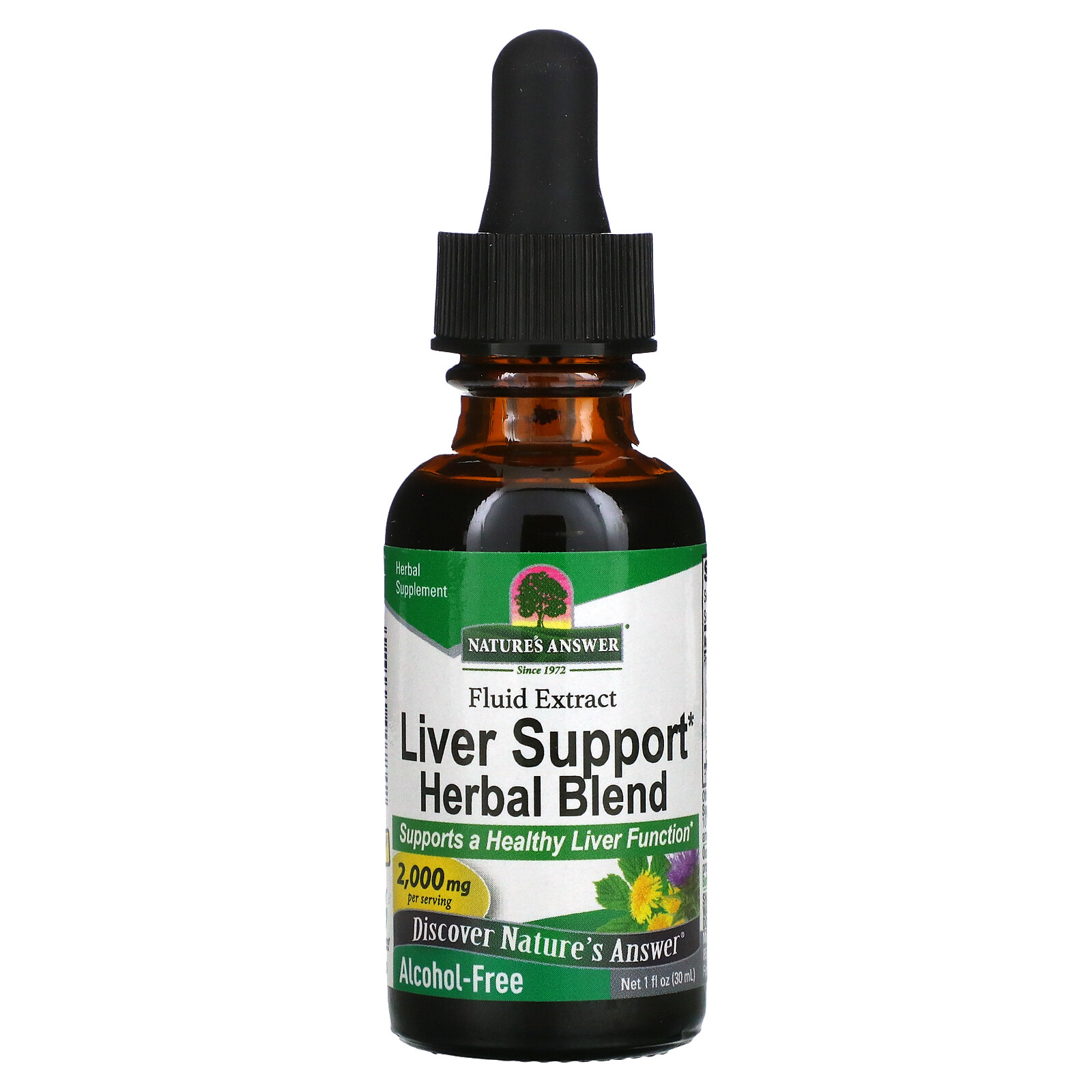 Nature s Answer Liver Support Alcohol-Free 2000 mg 1 fl oz 30 ml Alcohol-Free,