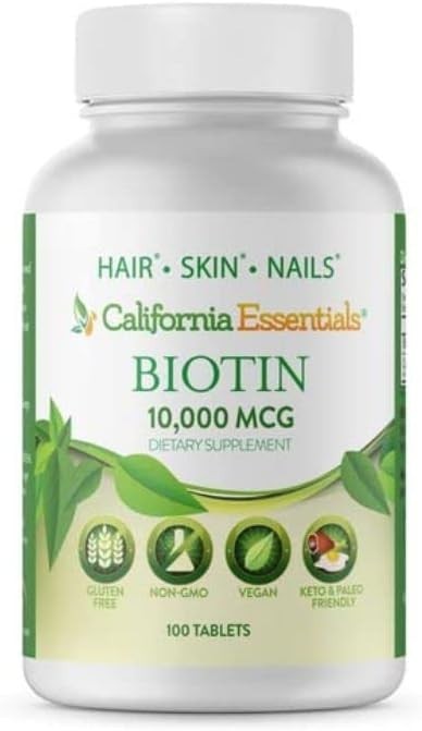 THE NUMBER ONE RATED BIOTIN 10,000mcg + CALCIUM MAX STRENGTH HAIR HEALTH