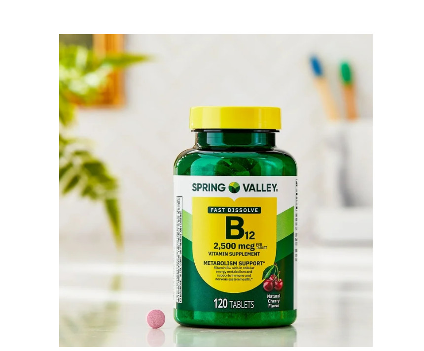 3 PACK Spring Valley Vitamin B12 Quick Dissolve Tablets Supplement Cherry