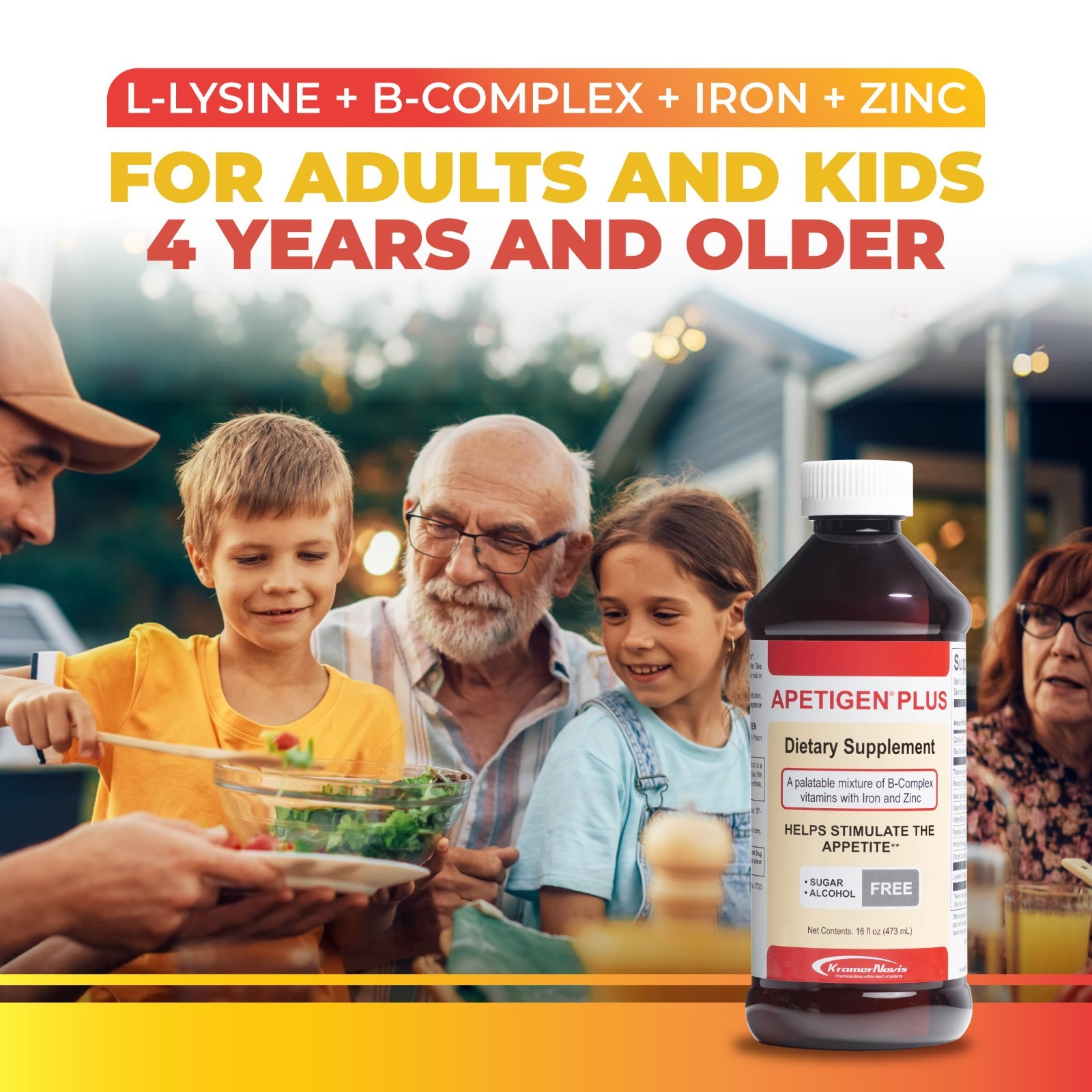 Appetite Booster Liquid for Kids & Adults – Sugar-Free, Vitamins B1-B12, Zinc, I