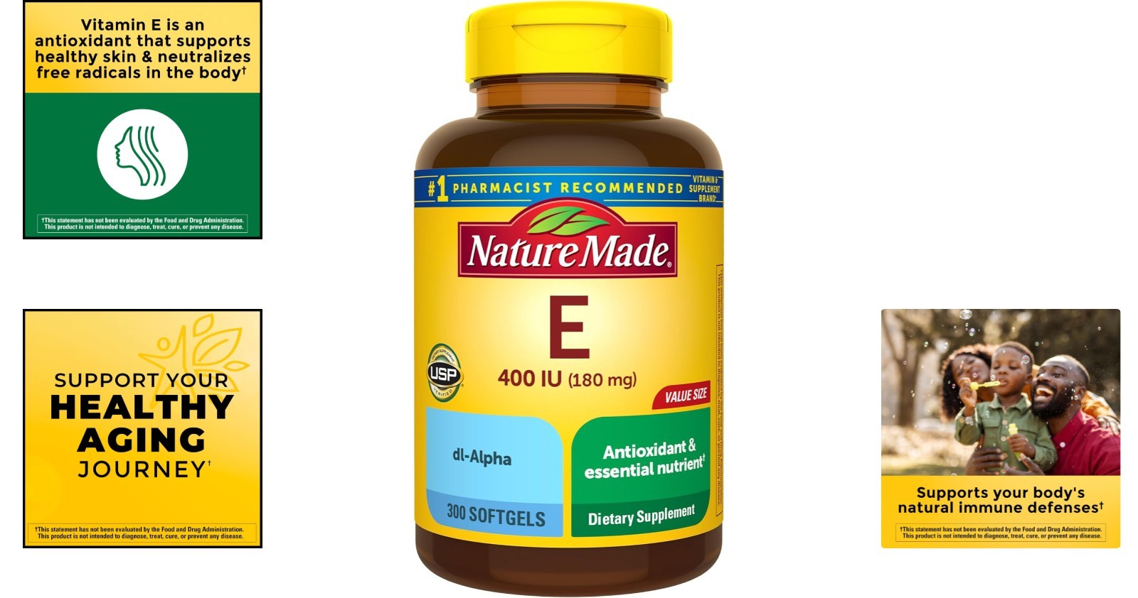 Ultimate Vitamin E 400 IU Softgels – 300-Day Antioxidant & Skin Support