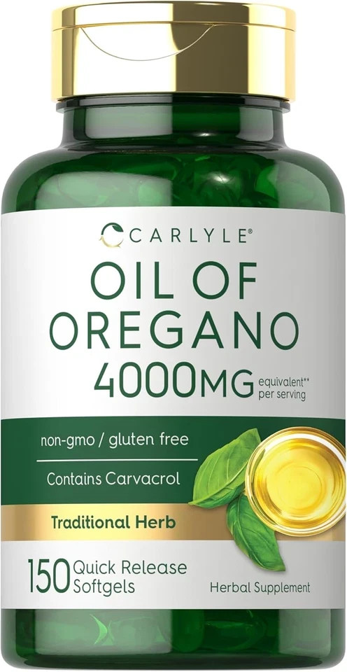 Oregano Oil 4000Mg Supplement | 150 Softgel Capsules | Contains Carvacrol | Non-