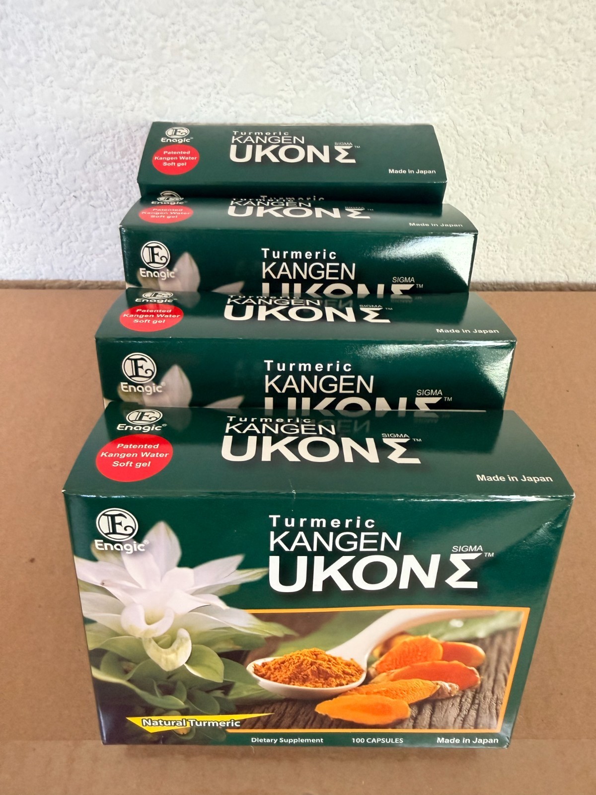 LOT OF 4 BOXES AUTHENTIC Enagic Kangen Ukon Sigma Turmeric Capsules Exp 06/2028