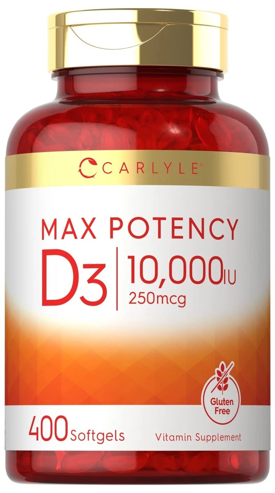 Carlyle Vitamin D 10000 IU 400 Softgels | Value Size | 400 Count (Pack of 1)