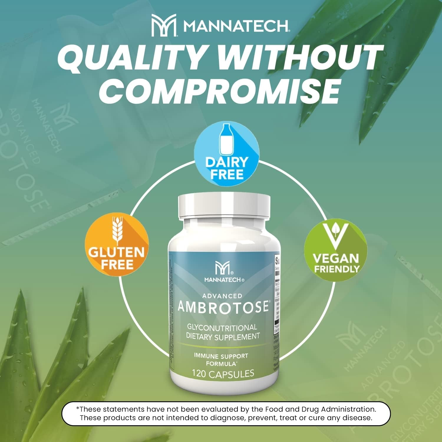 Mannatech Advanced Ambrotose Capsules 120 Count | Dietary Supplement