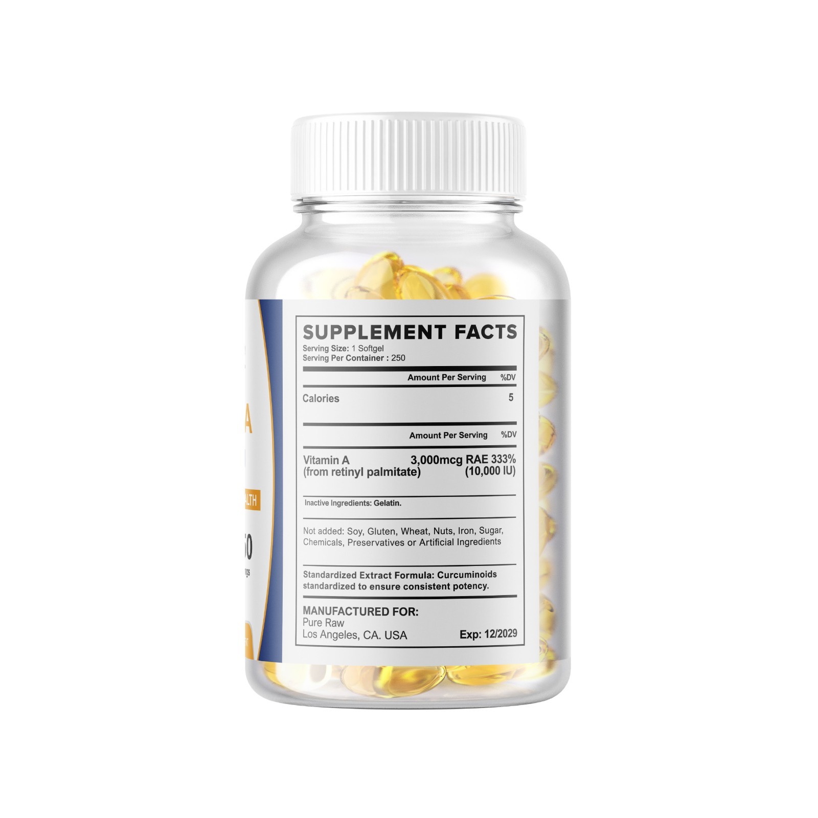 Vitamin A 10,000iu – 250 Softgels Gluten Free & Non-GMO USA MADE