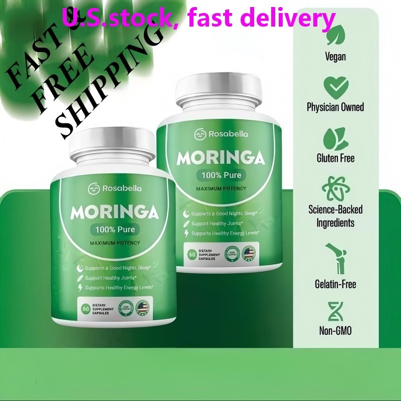 2-Pack Rosabella Certified Organic Moringa800 mg Herbal DigestiveSupport Natura