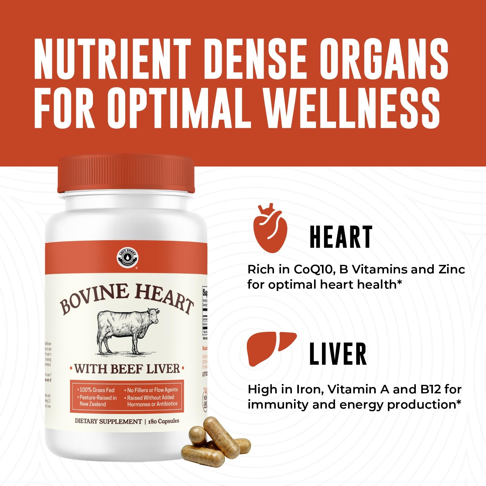 Left Coast Performance Grass Fed Beef Heart and Liver Supplement – Pasture-Ra…
