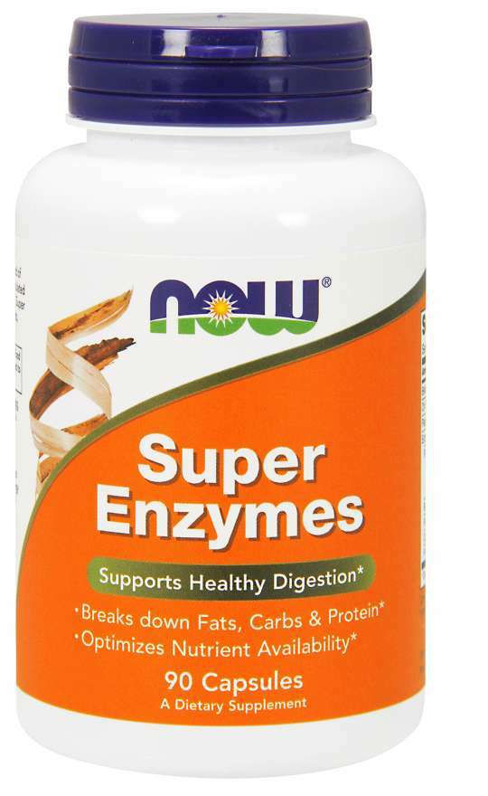 NOW Foods Super Enzymes 90 Caps Breaks down Fats, Carbs & Protein 01/26EXP