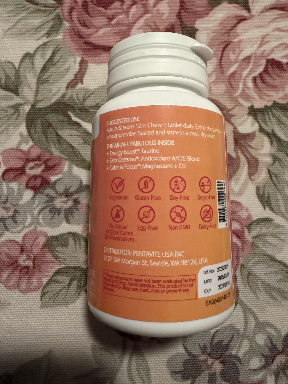 Pentavite She Charge Multivitamin for Women, Pineapple Tropical Chew