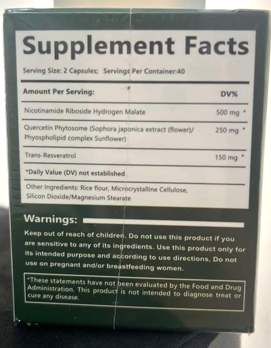 2x NAD+ Nicotinamide Riboside + Resveratrol, 900mg, 160 Capsules total exp 04/28